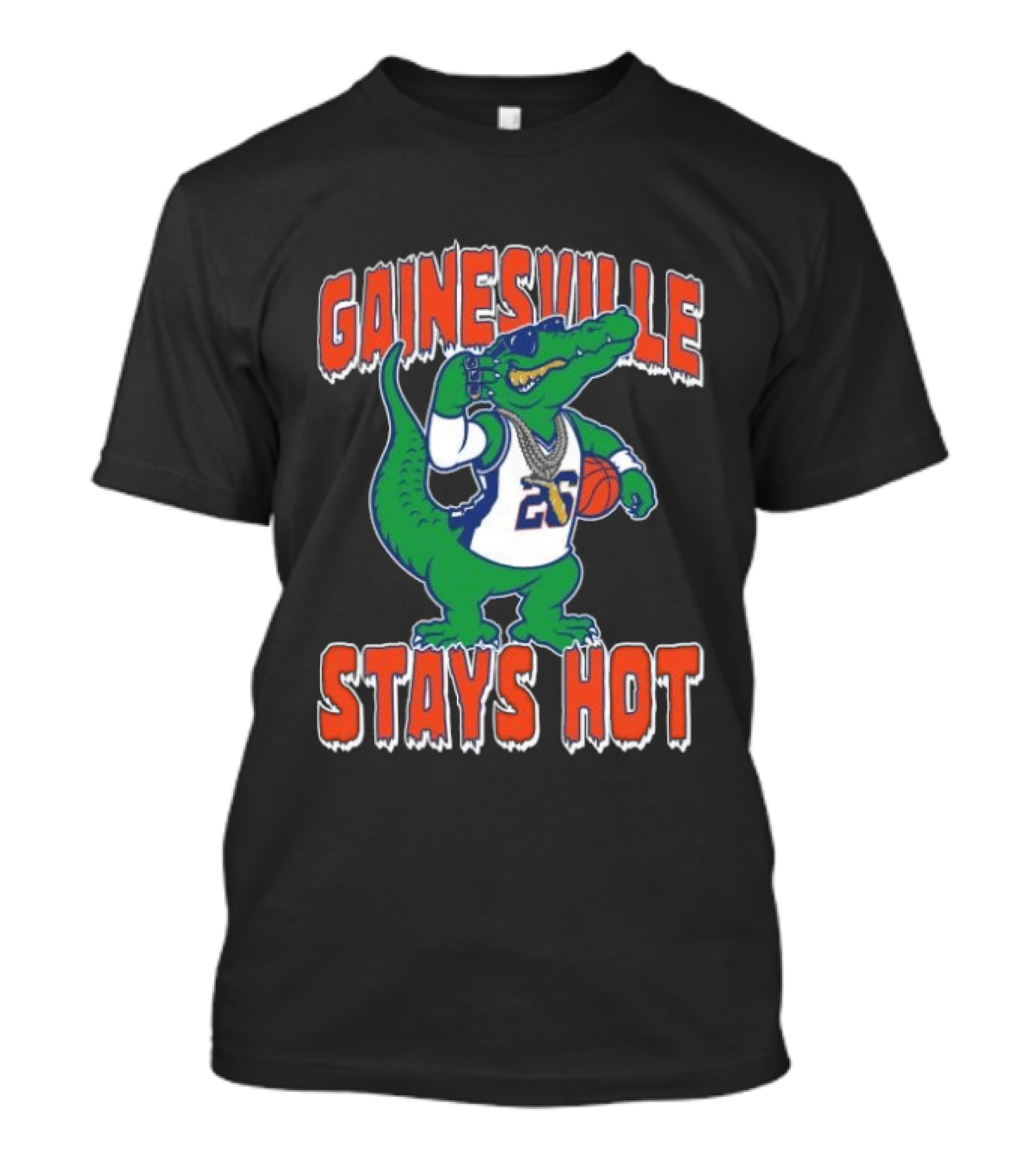 Gainesville Stays Hot Alligator Basketball Player With Sunglasses And Jersey T-Shirt