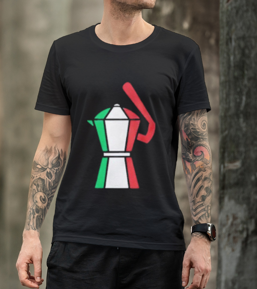 Italian Flag Moka Coffee Pot Icon Italy T-Shirt