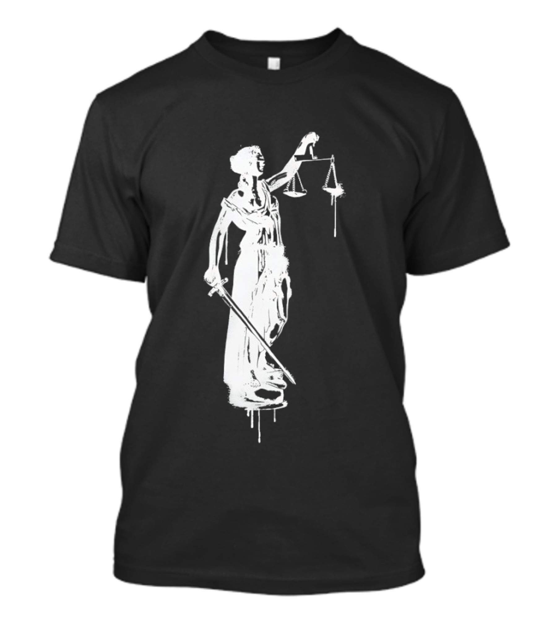 Blindfolded Justice Holding Scales And Sword T-Shirt