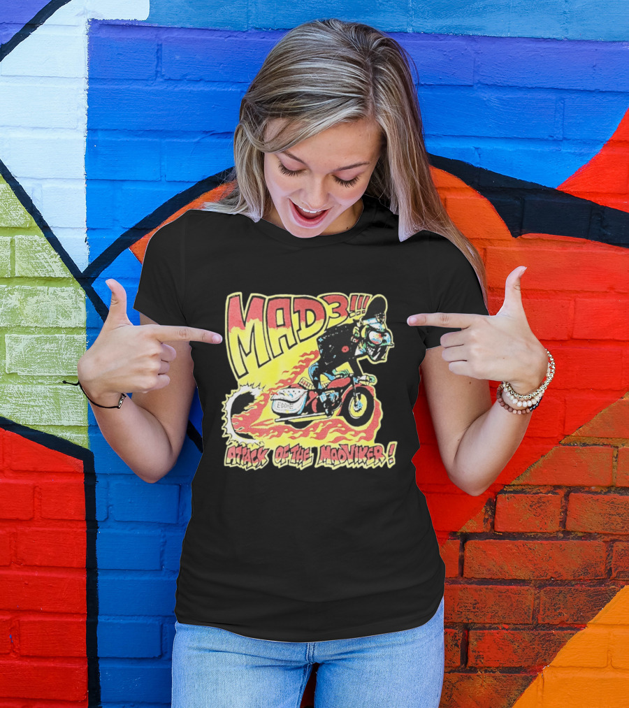 MAD 3 Attack Of The Mad Viker Eddie Biker Flame T-Shirt