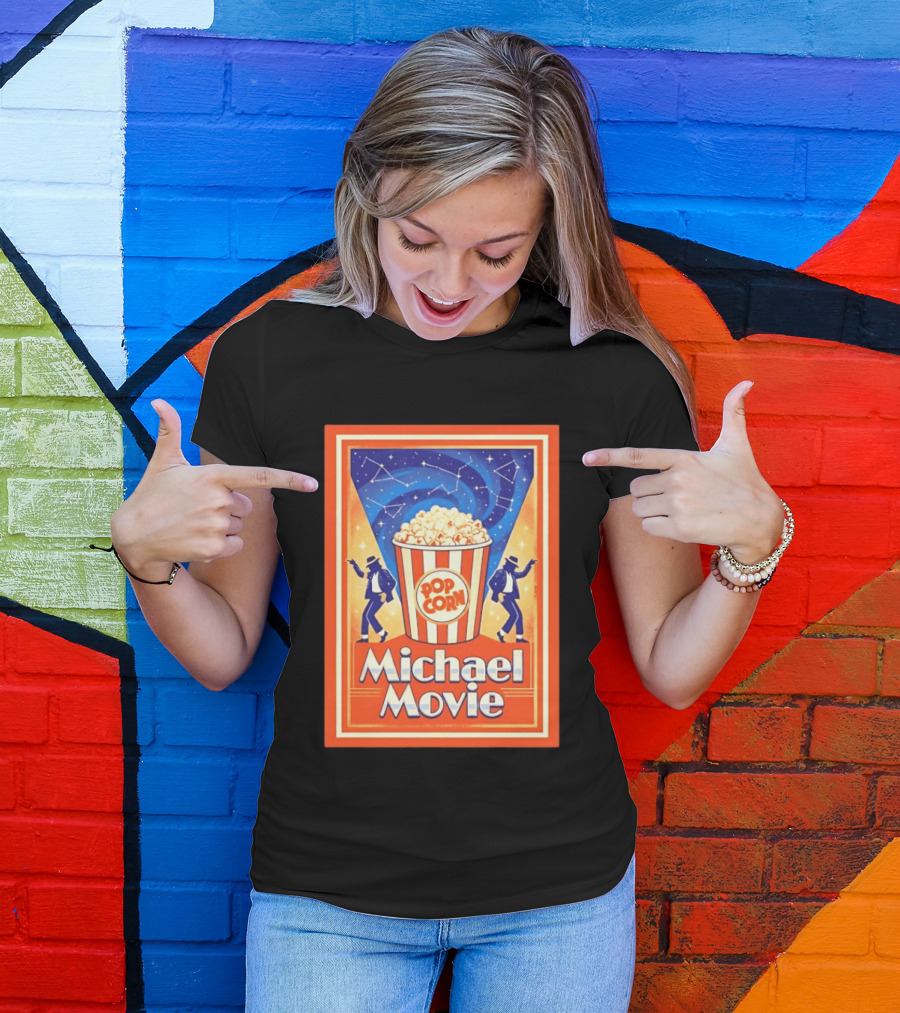 Michael Movie 2026 Popcorn Constellations Retro Dance Stars T-Shirt