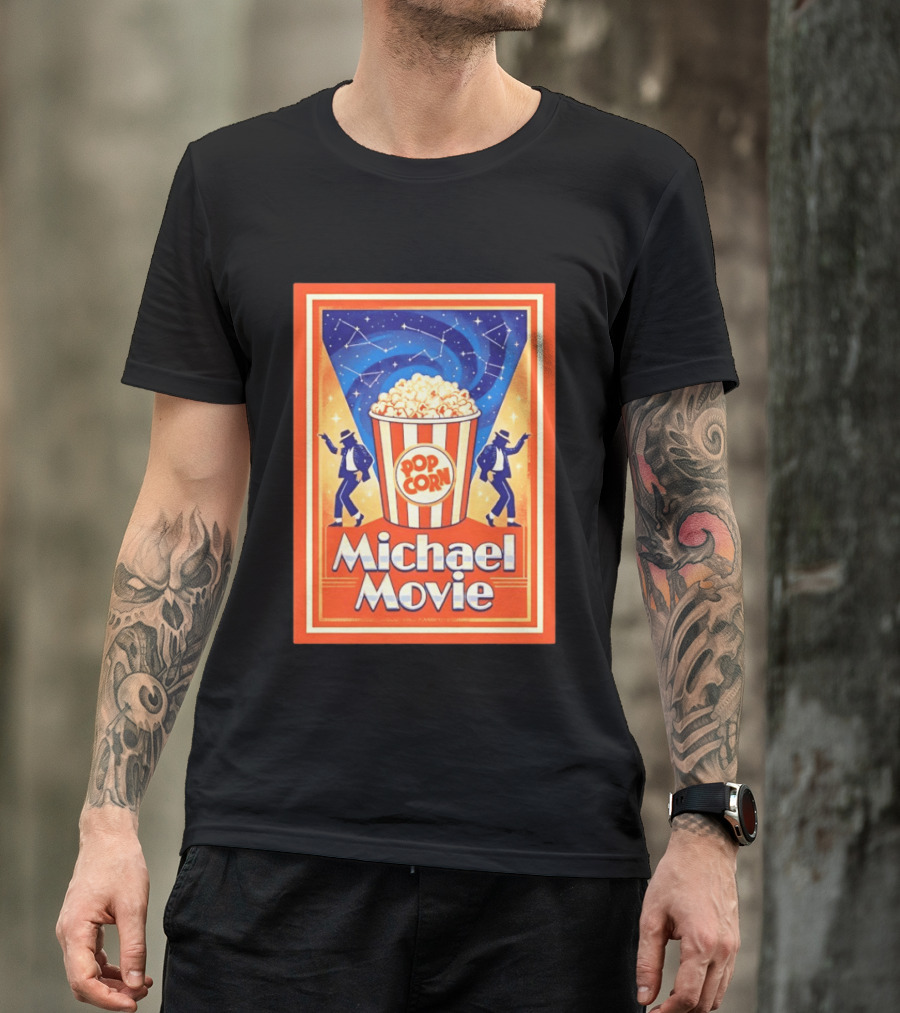 Michael Movie 2026 Popcorn Constellations Retro Dance Stars T-Shirt