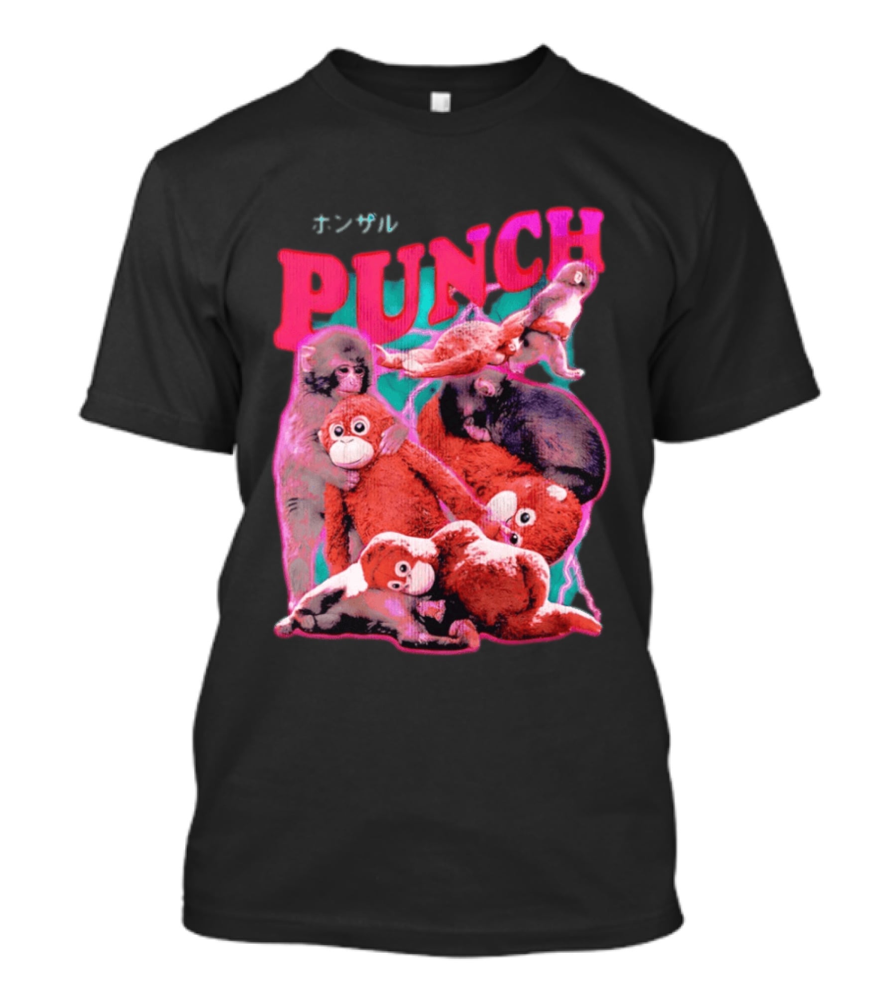 PUNCH Macaque Monkey Plush Collage T-Shirt
