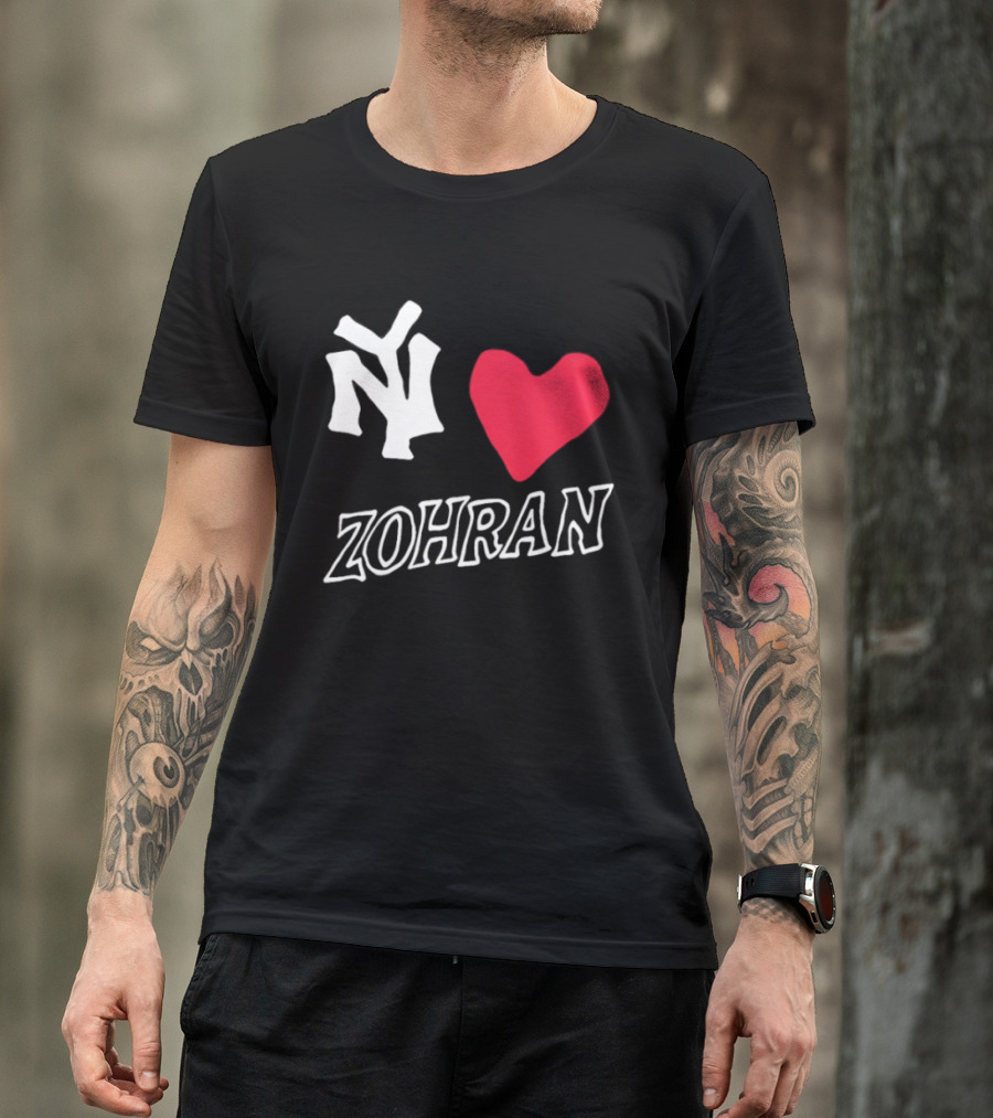 NY Yankees Heart Zohran T-Shirt