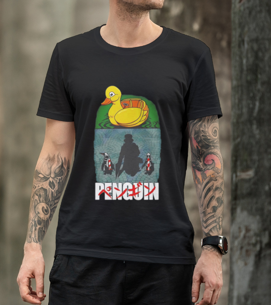 Penguin Oswald Cobblepot Walking Toward Duck Akira T-Shirt