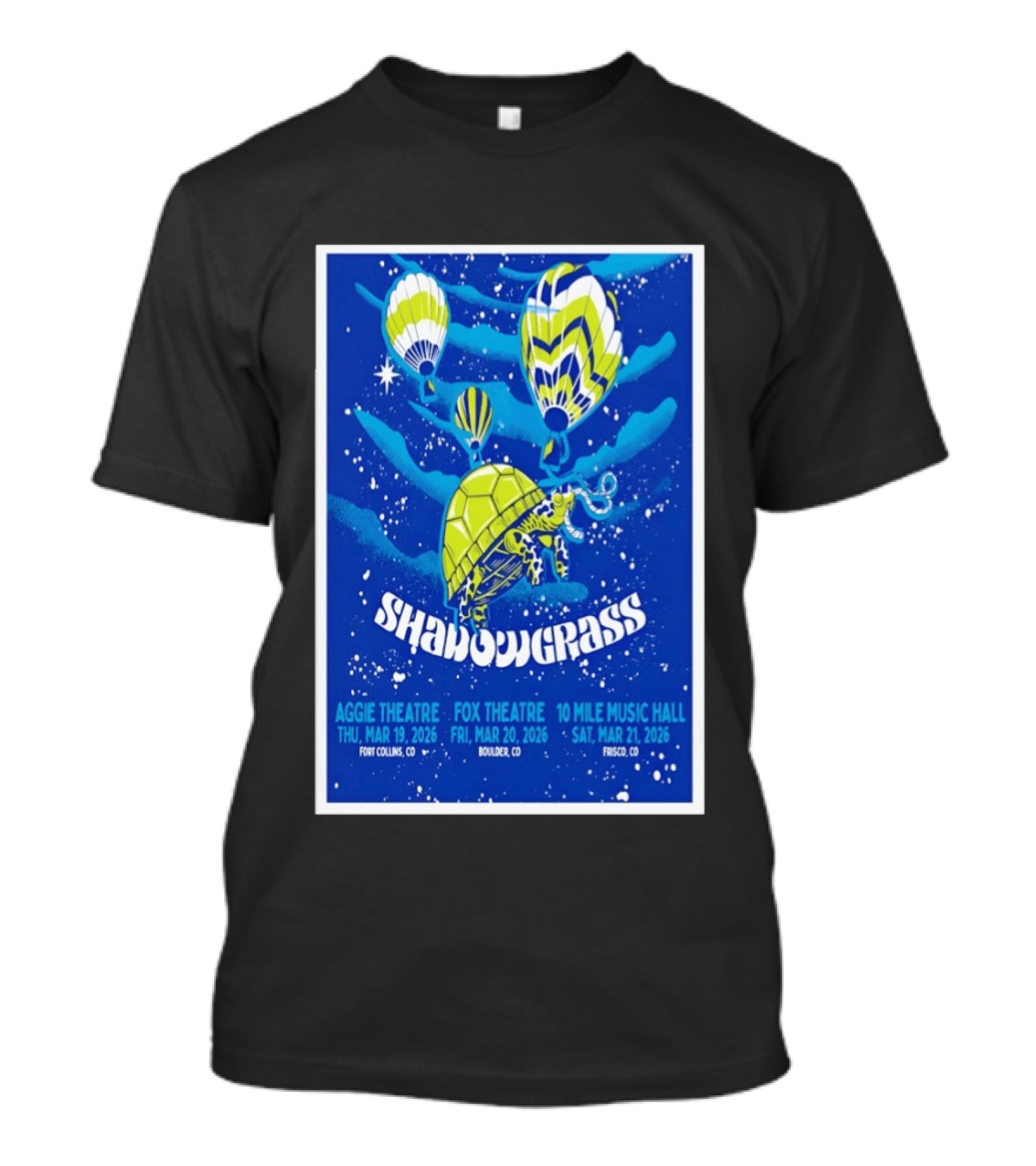 Shadowgrass Colorado 2026 Tour Aggie Theatre Fox Theatre 10 Mile Music Hall T-Shirt