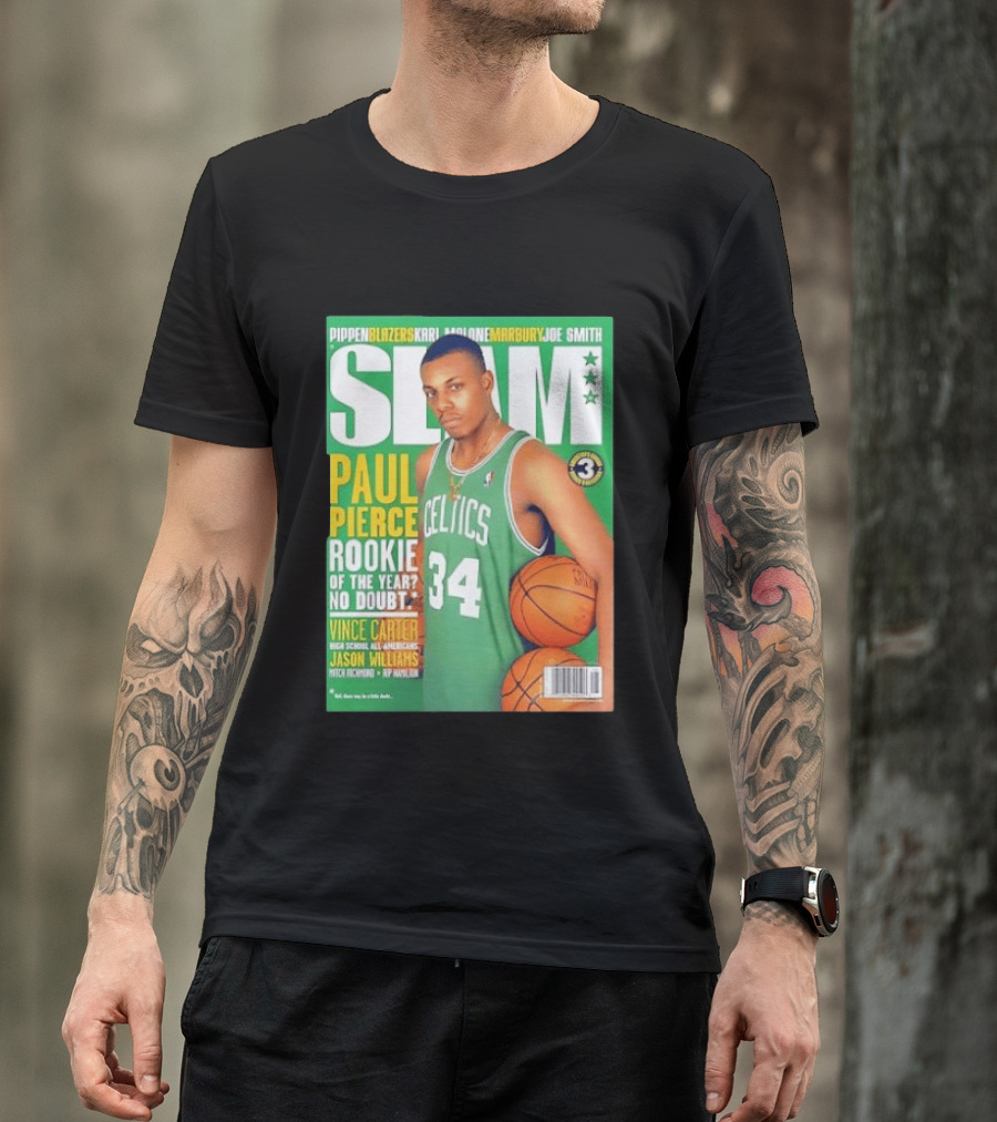 SLAM Paul Pierce Rookie Of The Year Celtics Vince Carter NBA Basketball Magazine Cover T-Shirt