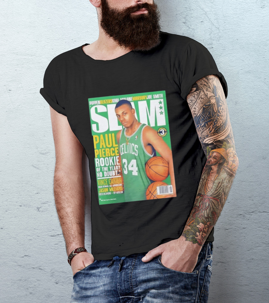 SLAM Paul Pierce Rookie Of The Year Celtics Vince Carter NBA Basketball Magazine Cover T-Shirt