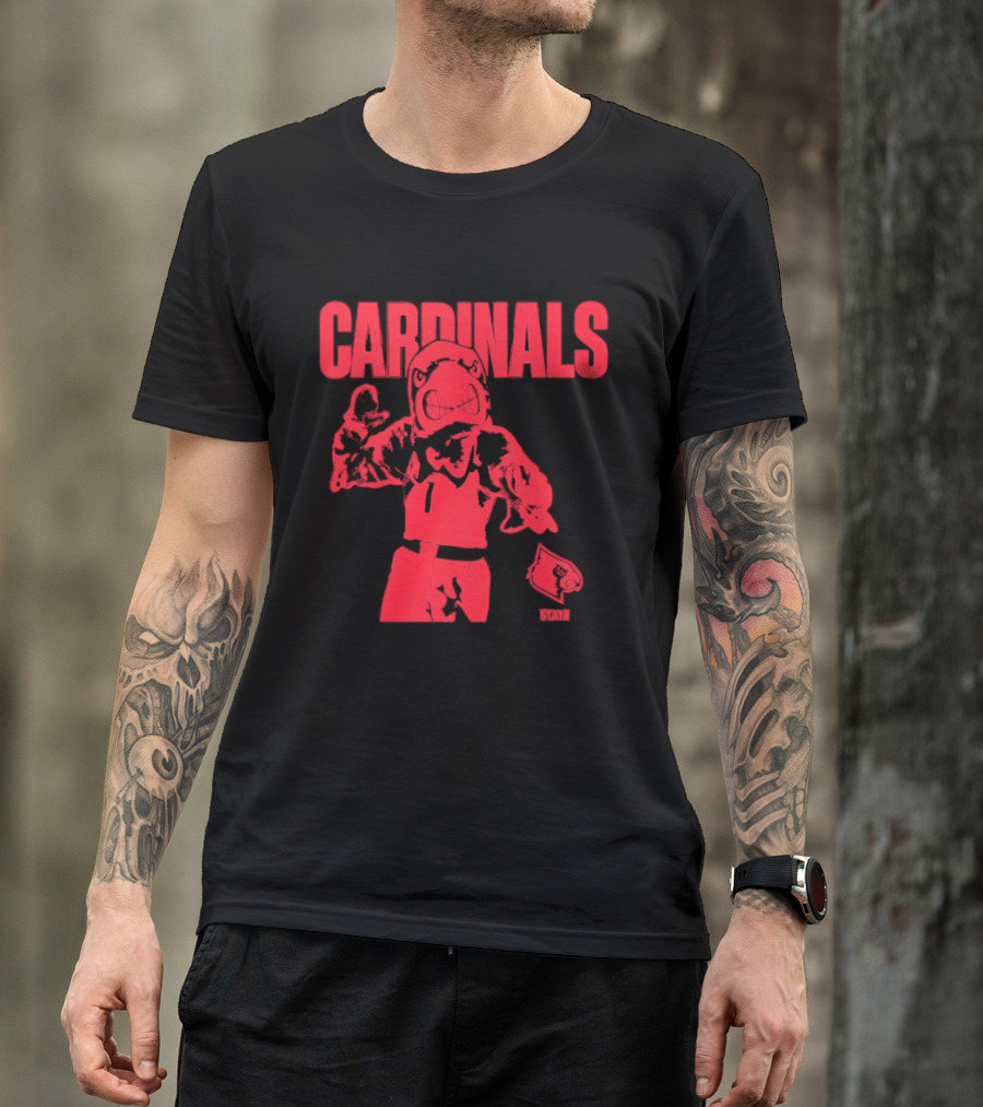 St Louis Cardinals Bold Red Player Cartoon T-Shirt