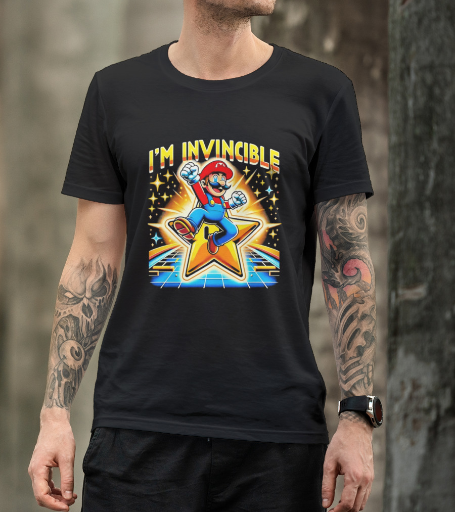 Super Mario I'm Invincible Star Power Jump T-Shirt