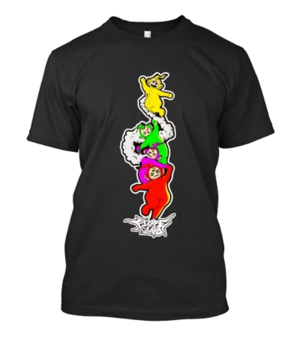 Teletubbies Escape Land Stacked Characters Graffiti T-Shirt