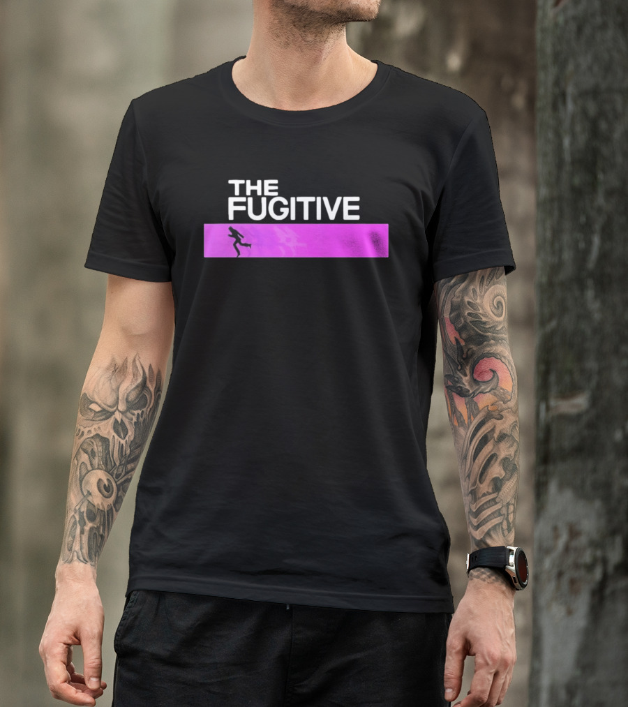 The Fugitive Silhouette Running On Purple Bar T-Shirt