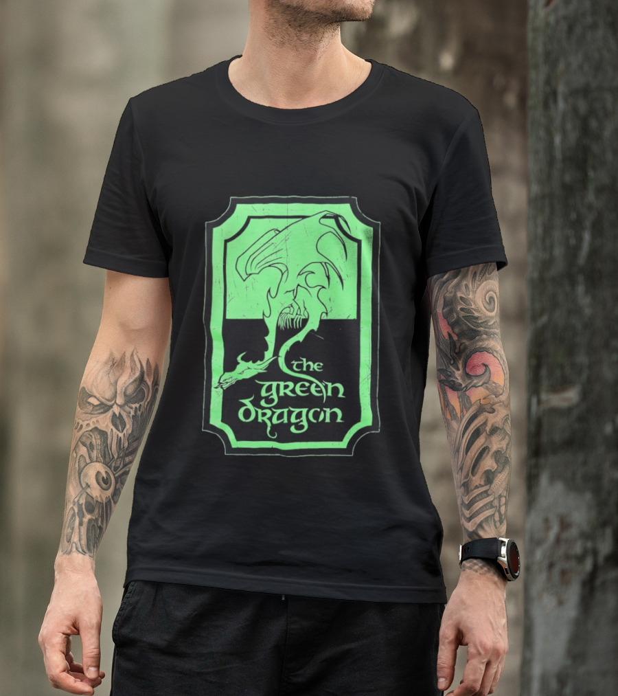 The Green Dragon Lord Of The Rings Fantasy Tavern T-Shirt