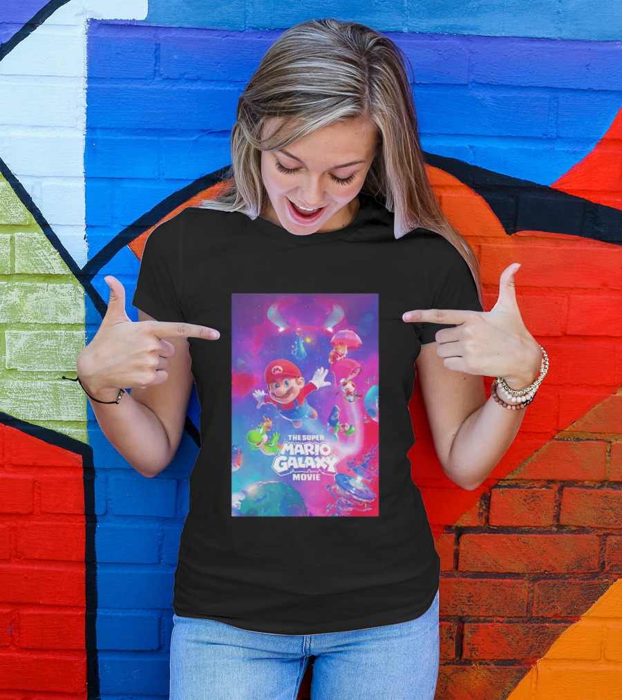 The Super Mario Galaxy Movie Adventure Featuring Iconic Characters T-Shirt