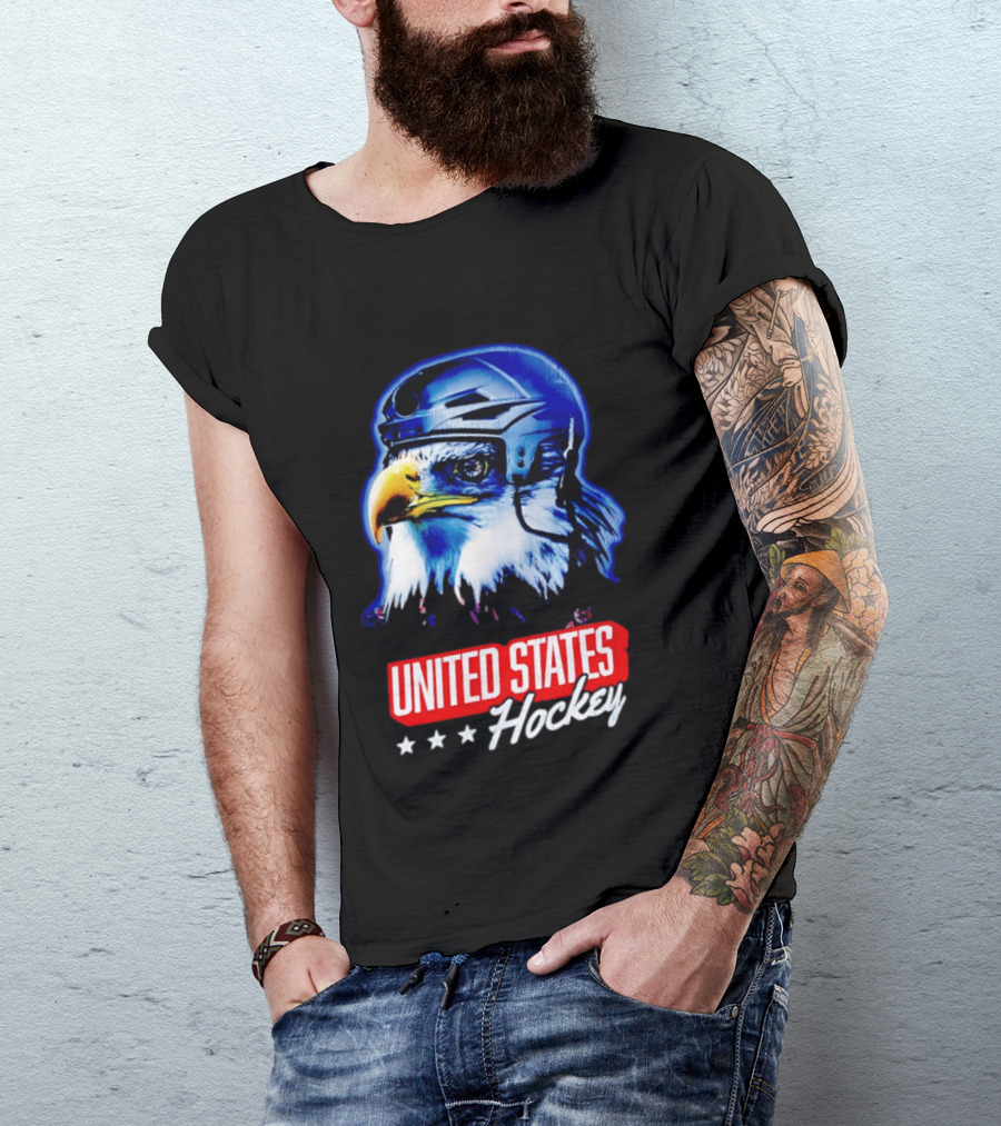 United States Hockey Eagle Helmet Stars T-Shirt