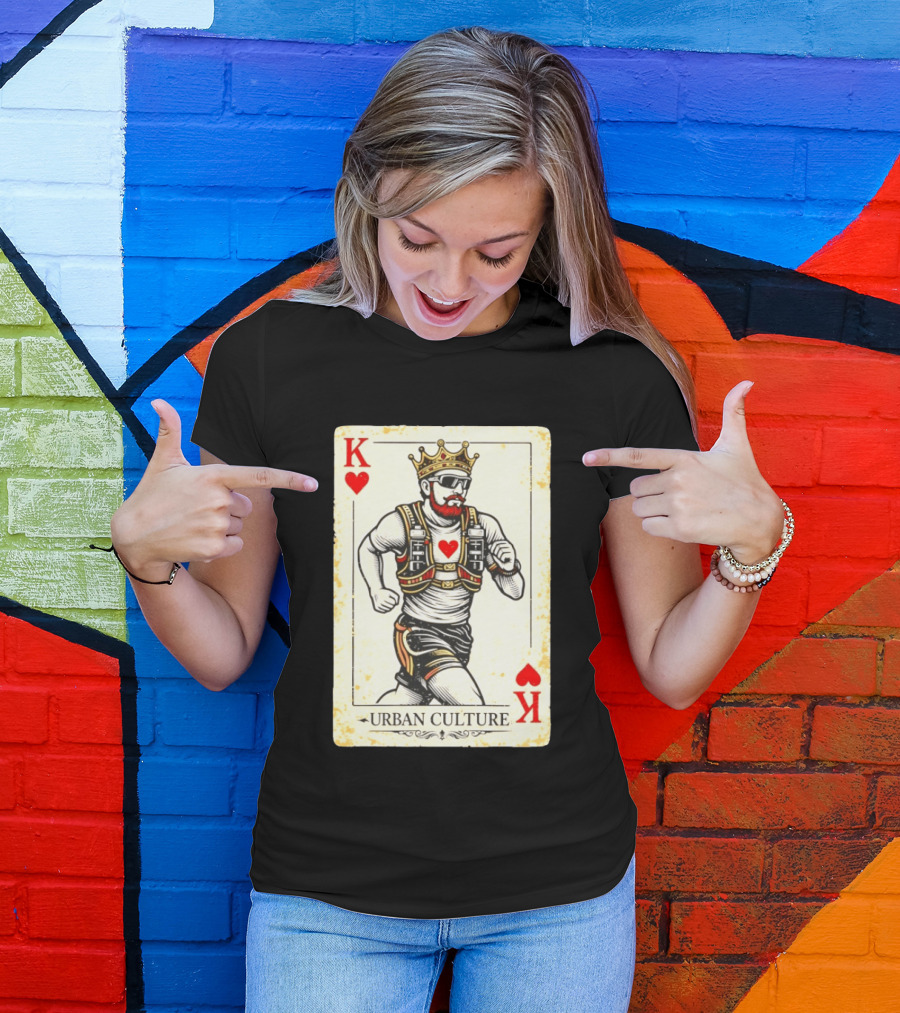 Urban Culture King Of Hearts Running Playing Card T-Shirt