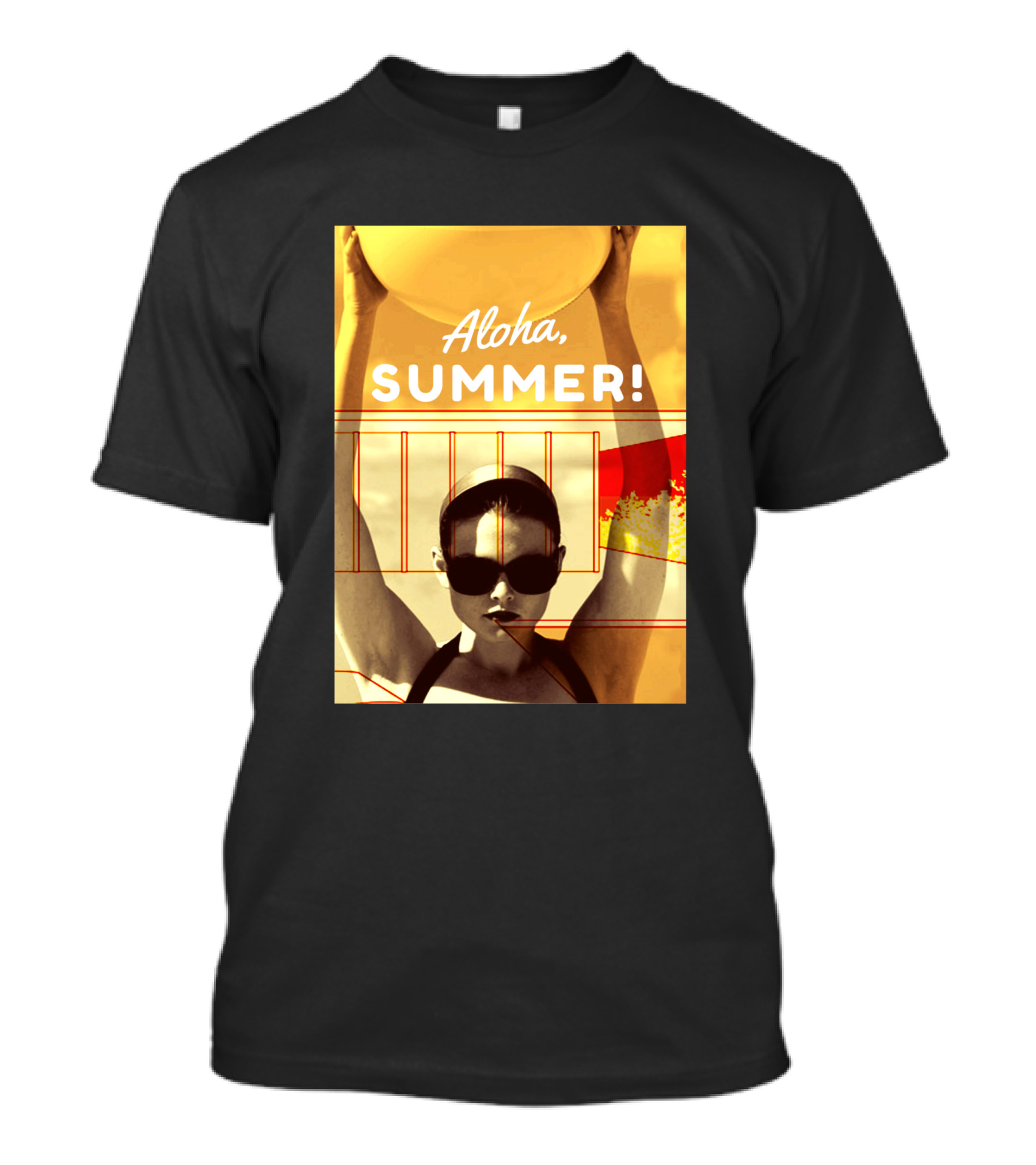 Aloha Summer Beach Ball Sunglasses Retro Vibes T-Shirt