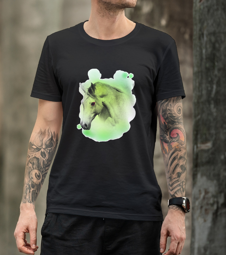 Arabic Horse Neon Green Art 334448 T-Shirt