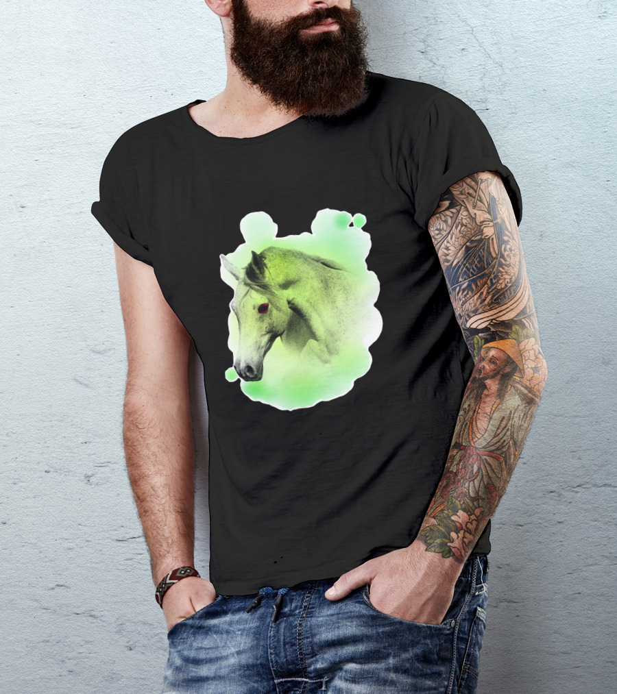 Arabic Horse Neon Green Art 334448 T-Shirt