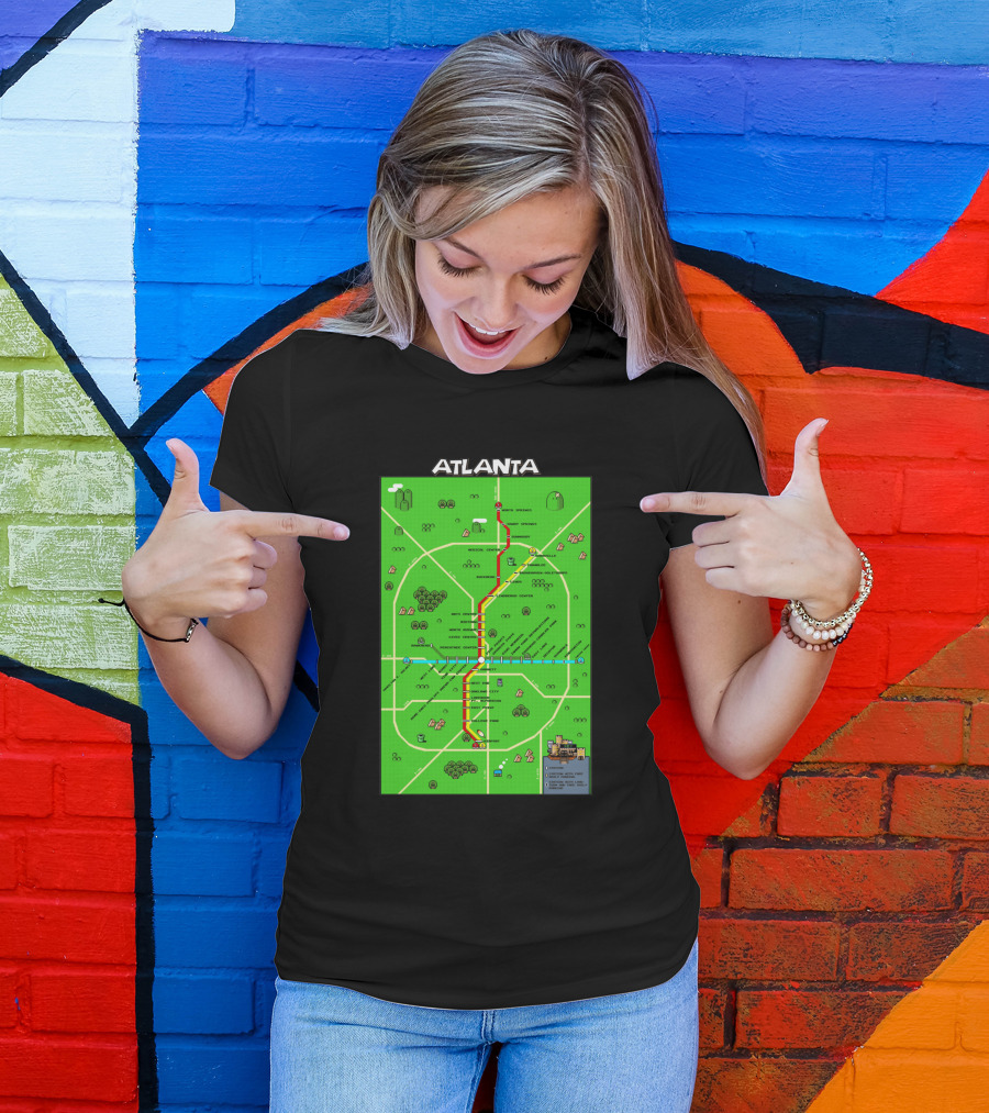 Atlanta Transit Map Super Mario Style 286711 T-Shirt