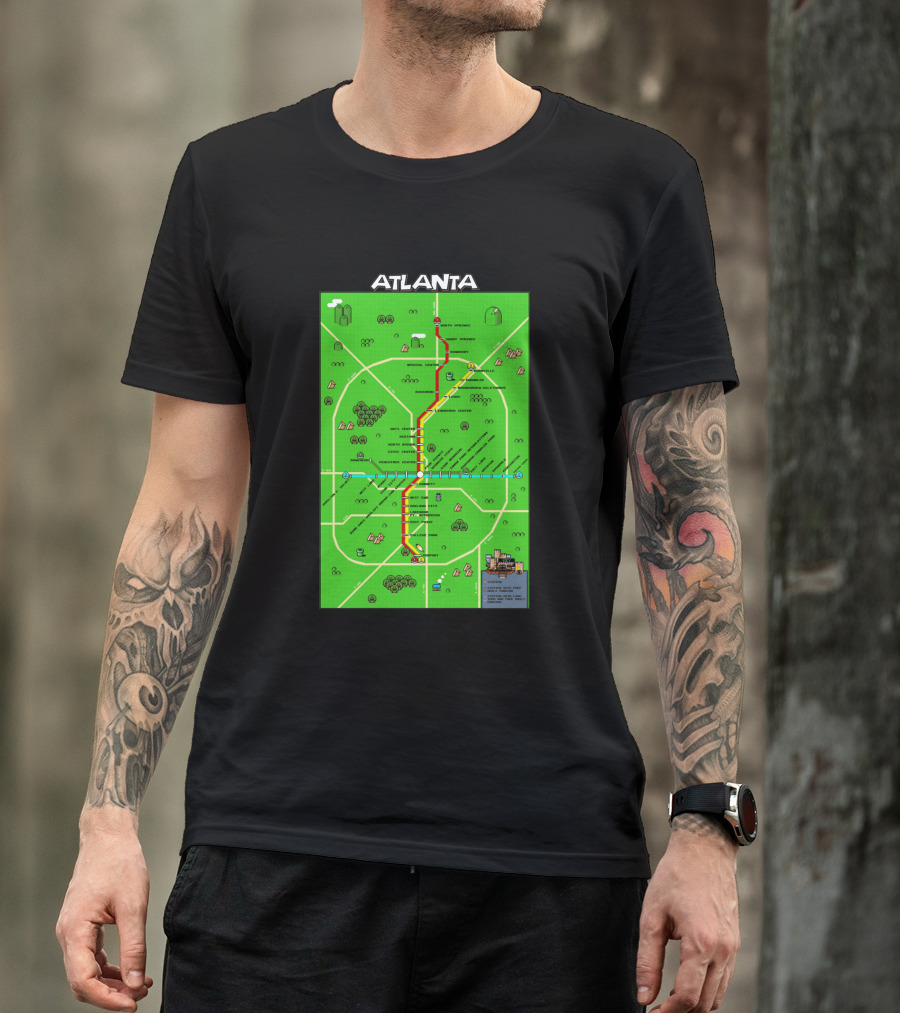 Atlanta Transit Map Super Mario Style 286711 T-Shirt