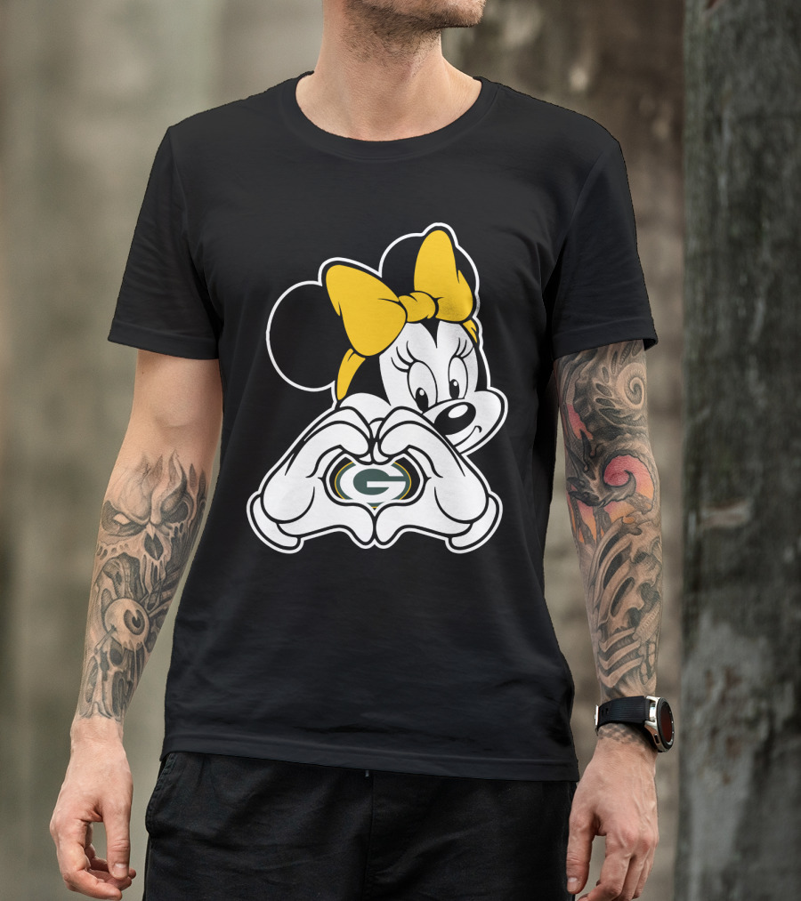 Minnie Mouse Heart Green Bay Packers T-Shirt