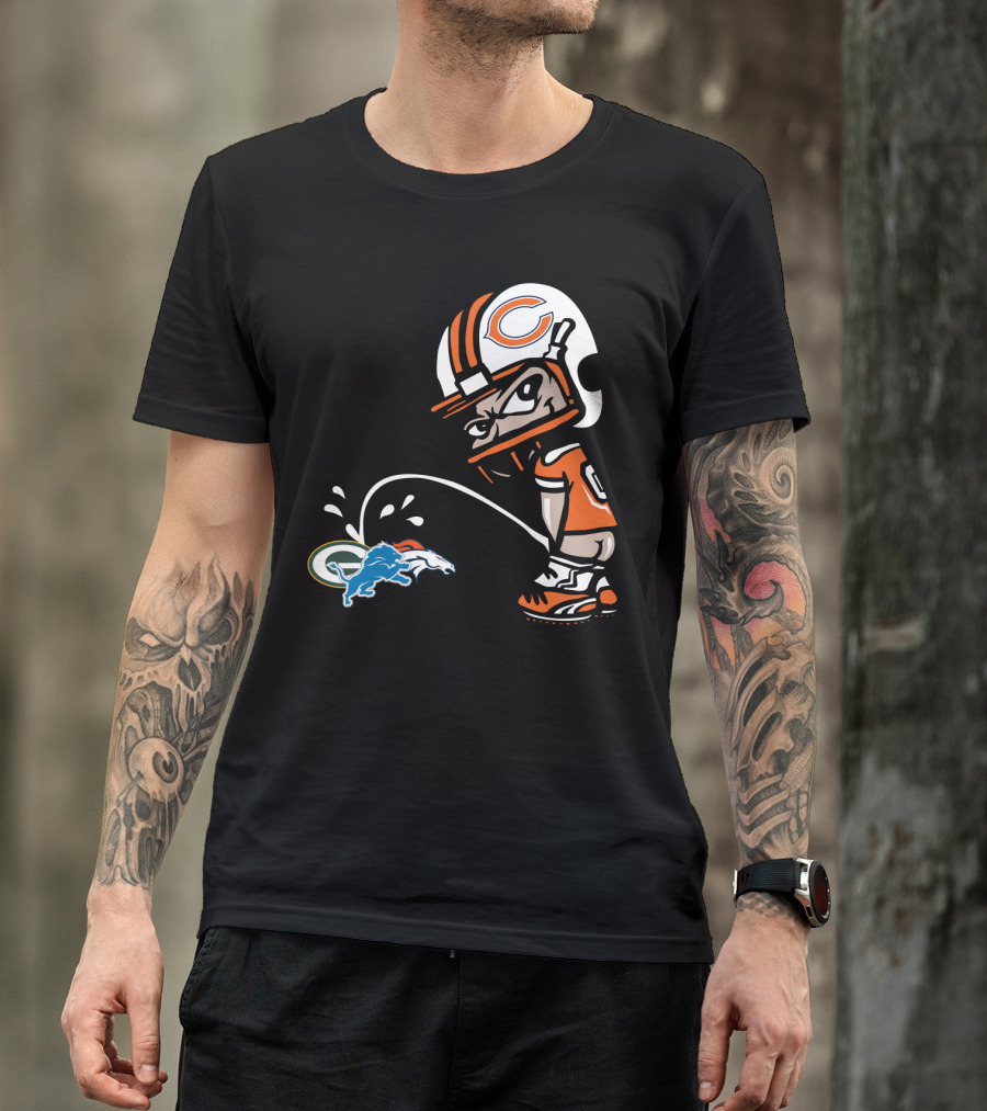 Chicago Bears Rivalry With Green Bay Packers And Denver Broncos T-Shirt
