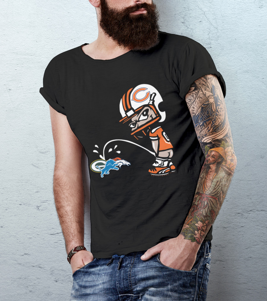 Chicago Bears Rivalry With Green Bay Packers And Denver Broncos T-Shirt