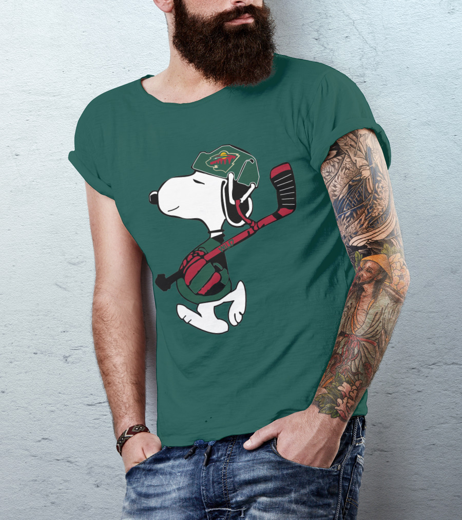 Minnesota Wild Snoopy Hockey T-Shirt