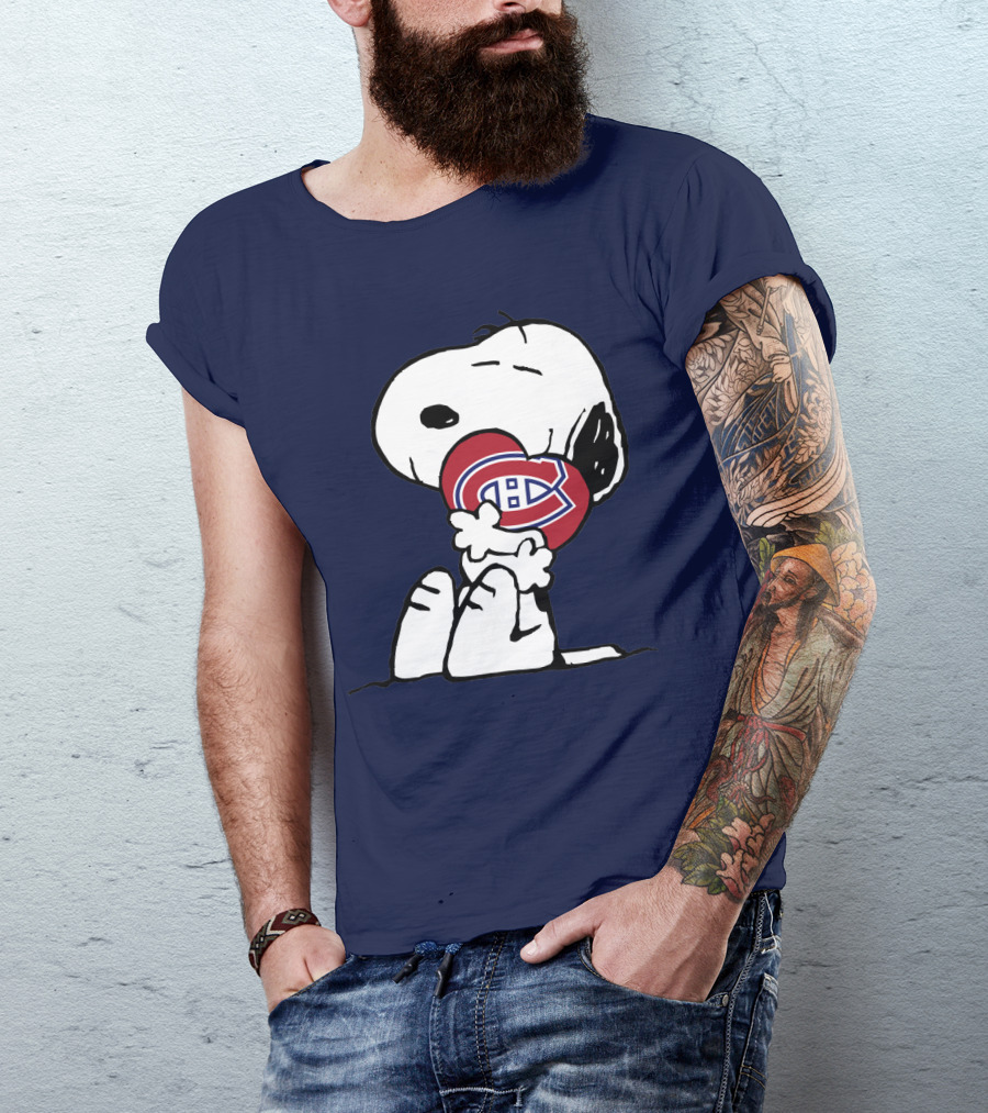 Montreal Canadiens Snoopy Hugging Heart T-Shirt