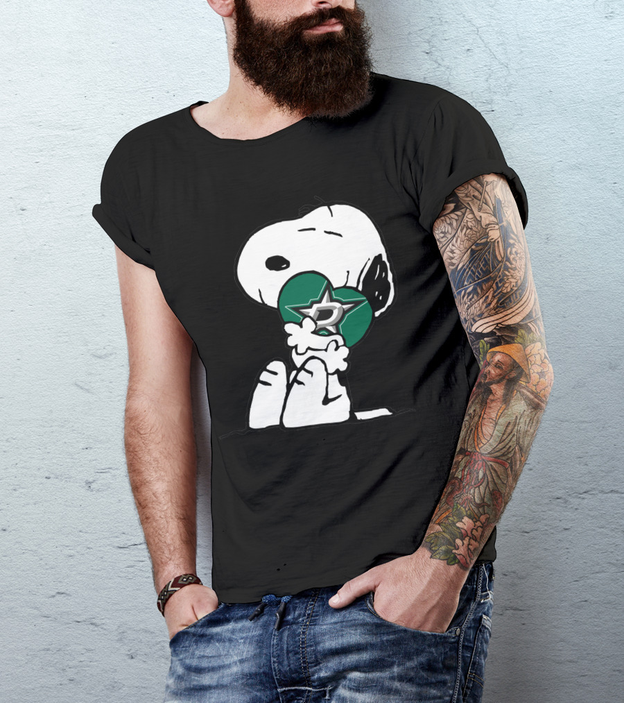 Snoopy Dallas Stars Hugging Nhl Hockey T-Shirt