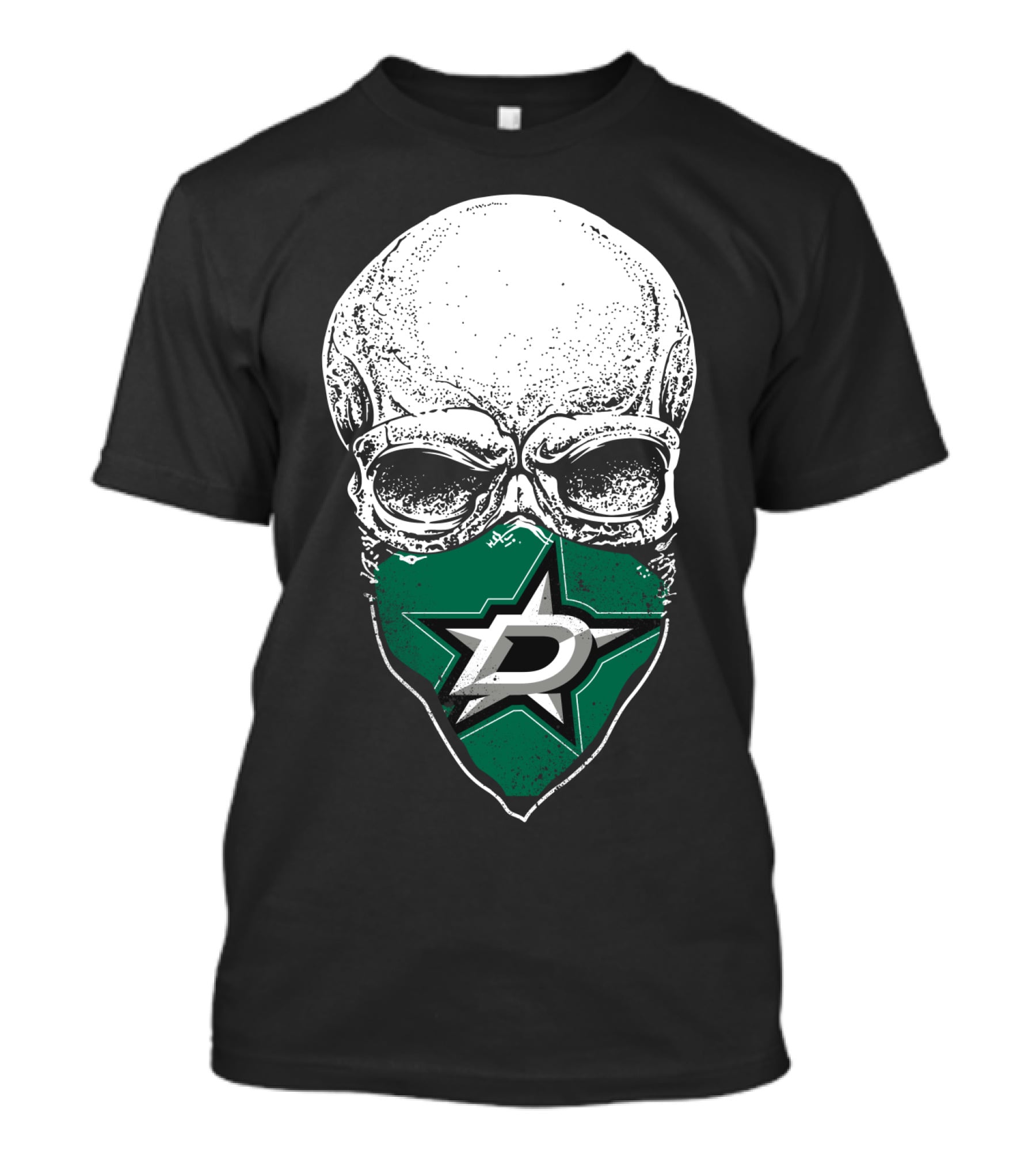 Dallas Stars Logo Over Skull T-Shirt