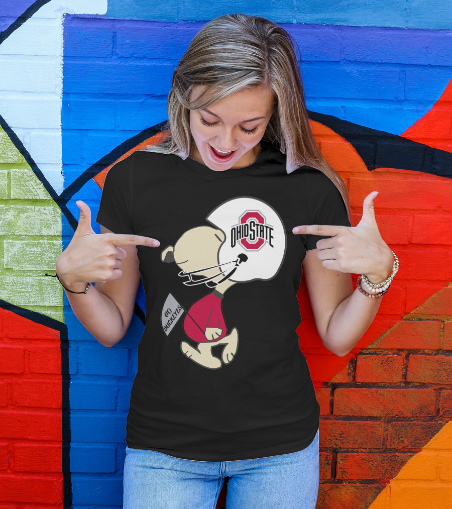 Snoopy Ohio State Buckeyes Go Buckeyes Football Helmet T-Shirt