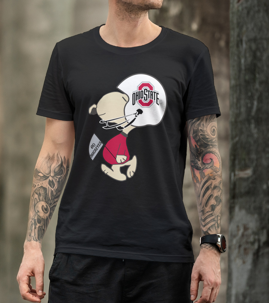 Snoopy Ohio State Buckeyes Go Buckeyes Football Helmet T-Shirt