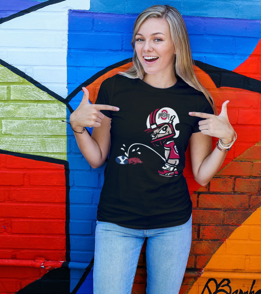 Ohio State Buckeyes Byu Razorbacks Football Cartoon T-Shirt