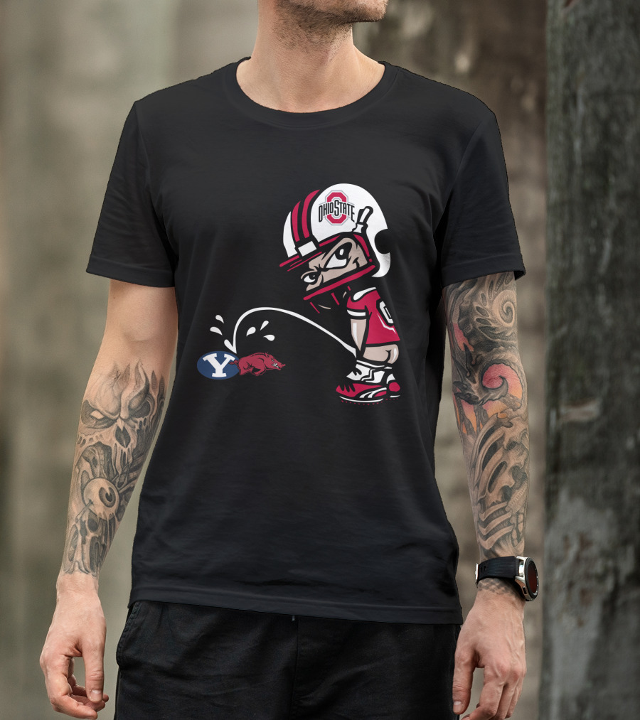 Ohio State Buckeyes Byu Razorbacks Football Cartoon T-Shirt