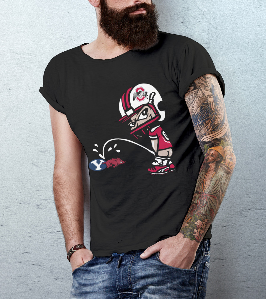 Ohio State Buckeyes Byu Razorbacks Football Cartoon T-Shirt