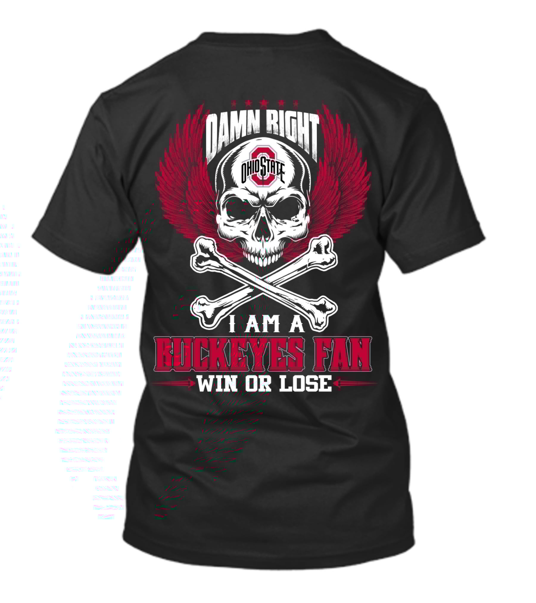 Damn Right Ohio State Buckeyes I Am A Buckeyes Fan Win Or Lose T-Shirt