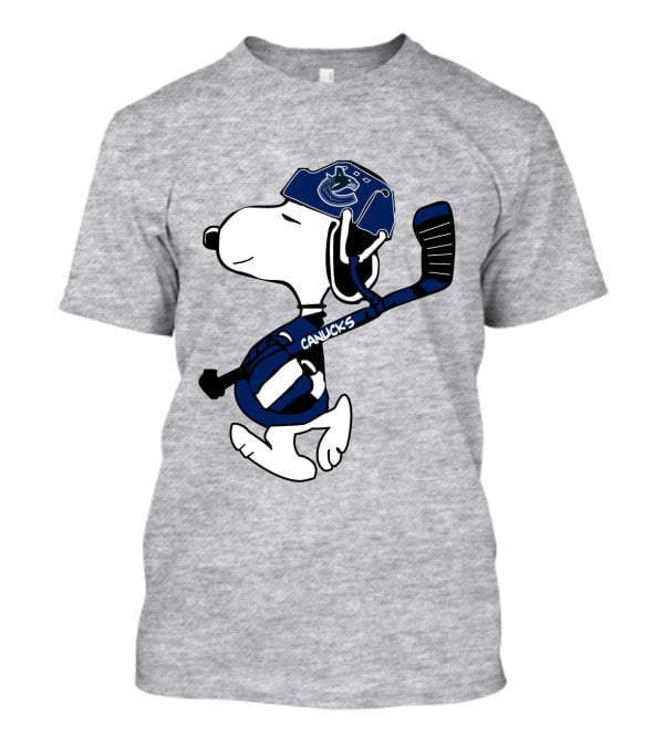 Vancouver Canucks Snoopy Hockey Player T-Shirt