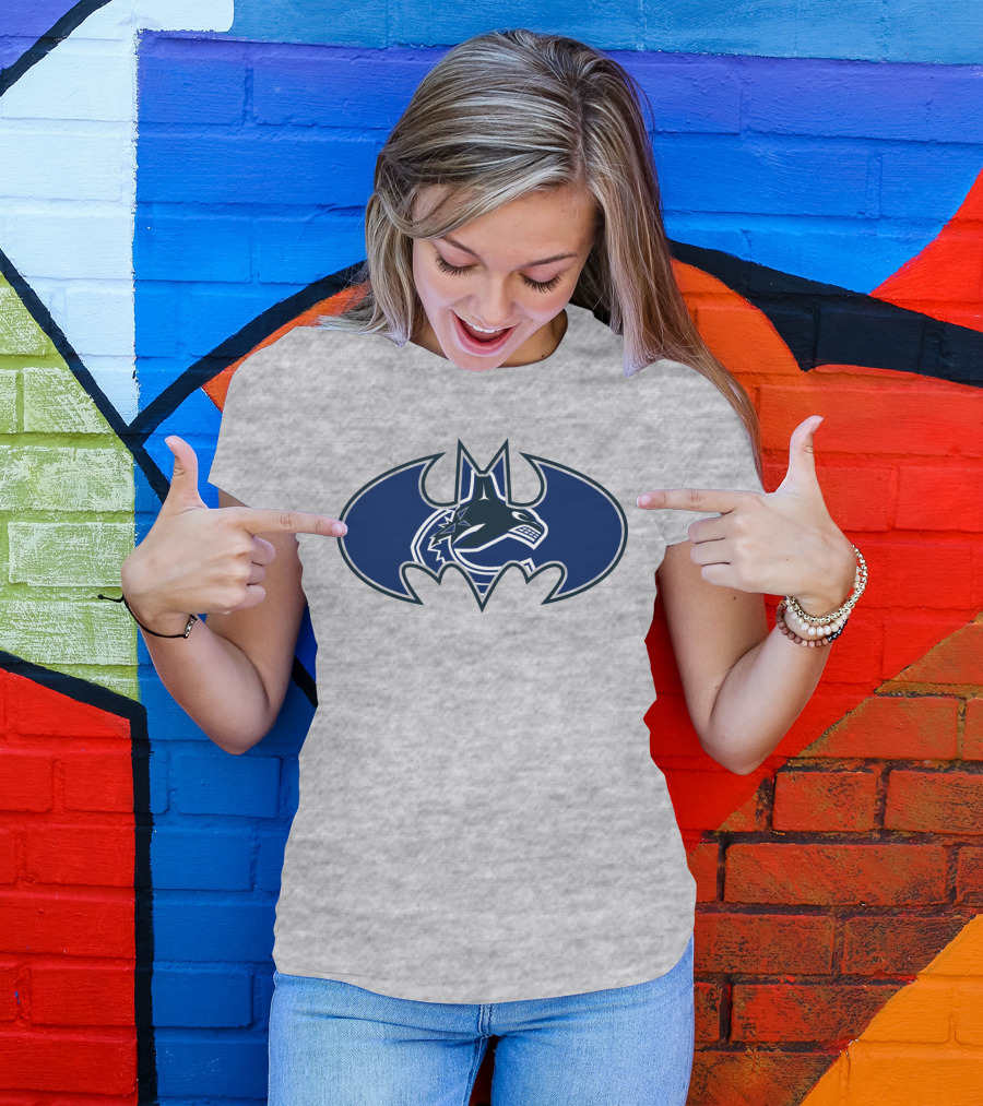 Vancouver Canucks Orca Batman Logo Fusion T-Shirt