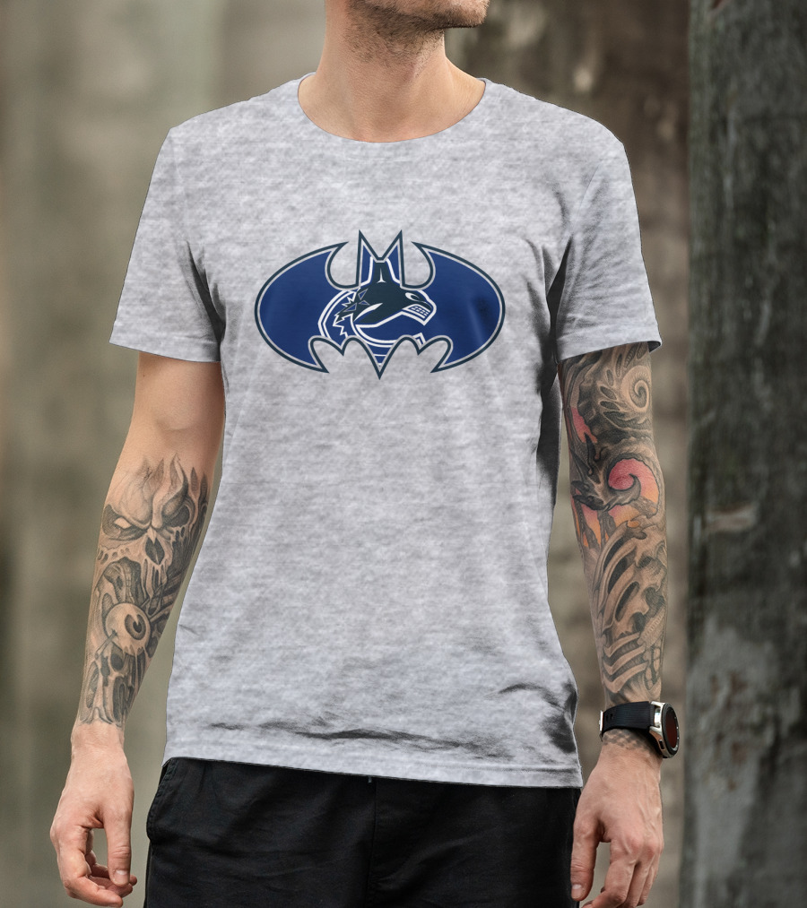 Vancouver Canucks Orca Batman Logo Fusion T-Shirt