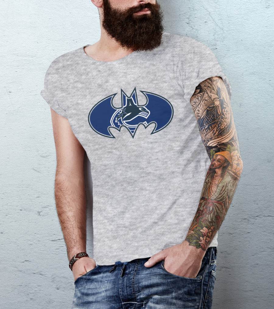 Vancouver Canucks Orca Batman Logo Fusion T-Shirt