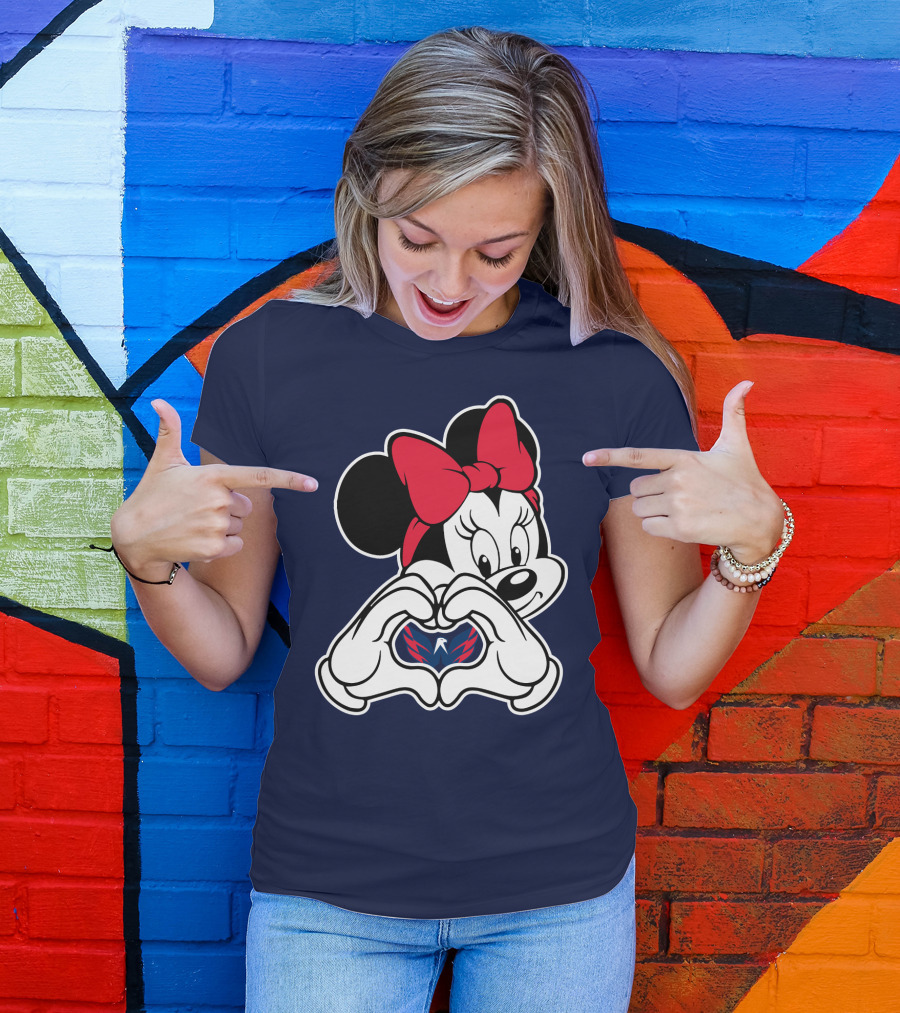 Minnie Mouse Heart Hands Washington Capitals T-Shirt