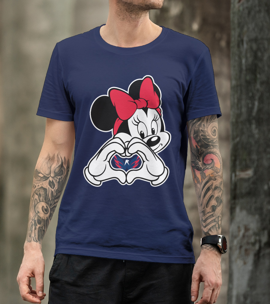 Minnie Mouse Heart Hands Washington Capitals T-Shirt