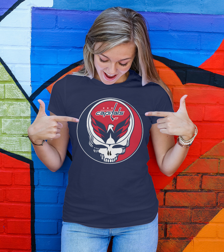 Washington Capitals Deadheads Hockey Logo Crest T-Shirt