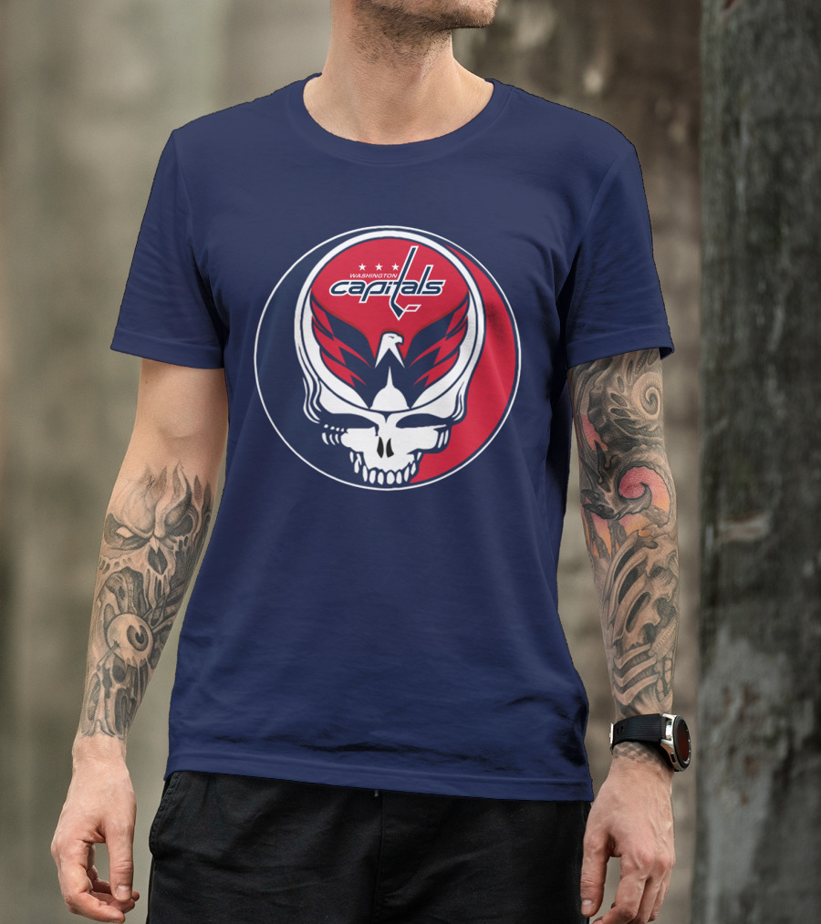 Washington Capitals Deadheads Hockey Logo Crest T-Shirt