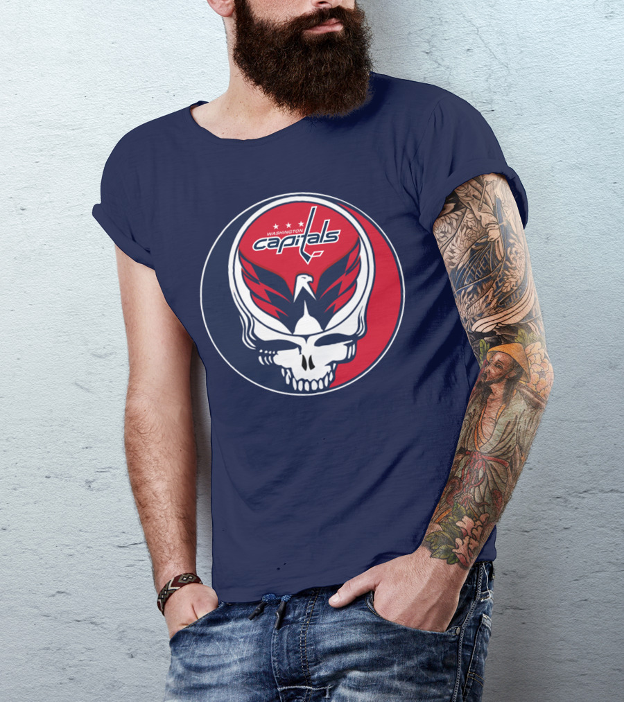 Washington Capitals Deadheads Hockey Logo Crest T-Shirt