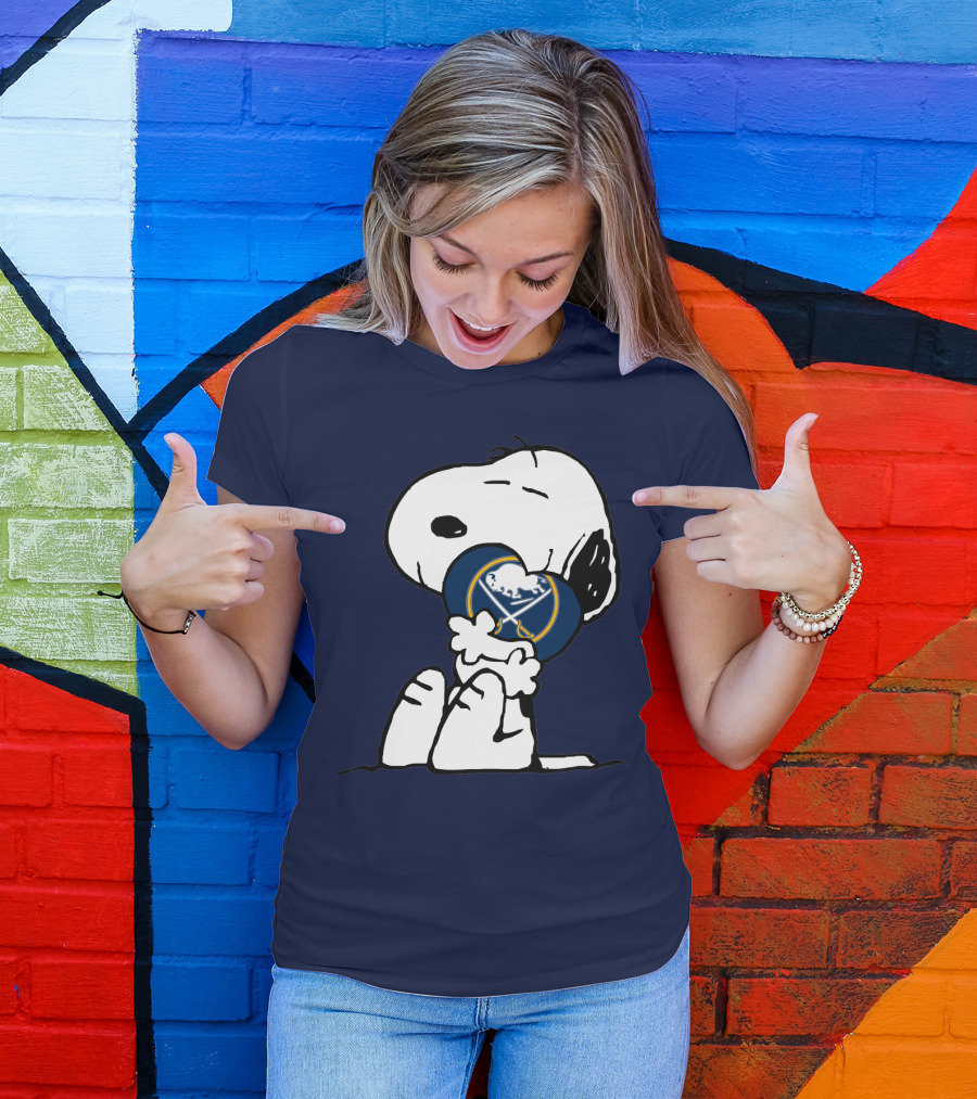 Snoopy Hugging Buffalo Sabres T-Shirt