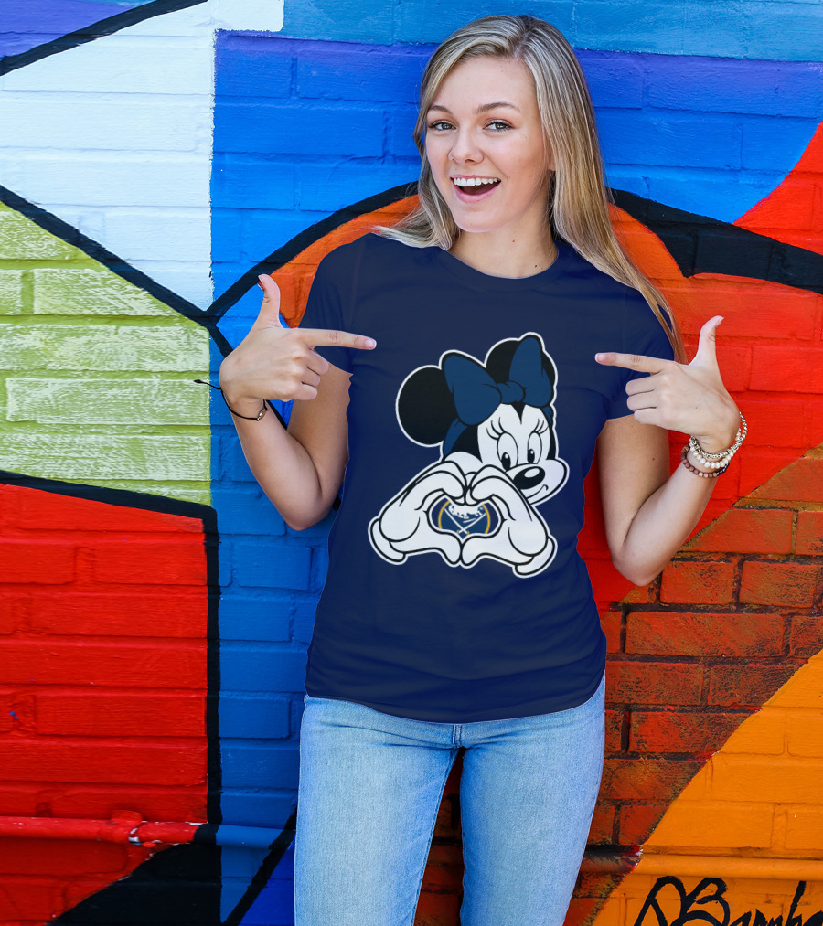 Buffalo Sabres Minnie Mouse Heart Hands T-Shirt