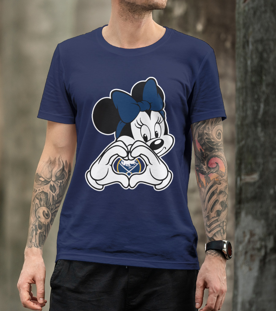 Buffalo Sabres Minnie Mouse Heart Hands T-Shirt